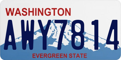 WA license plate AWY7814