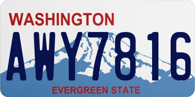 WA license plate AWY7816