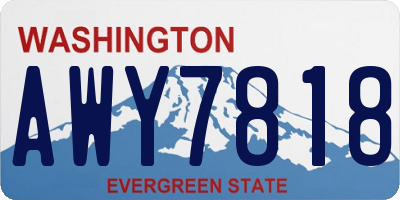WA license plate AWY7818