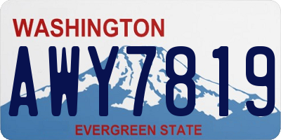 WA license plate AWY7819