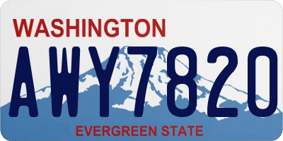 WA license plate AWY7820