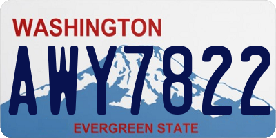 WA license plate AWY7822