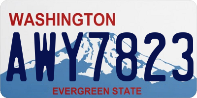 WA license plate AWY7823