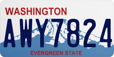WA license plate AWY7824