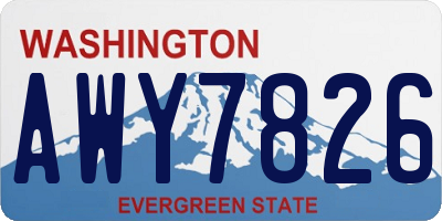 WA license plate AWY7826