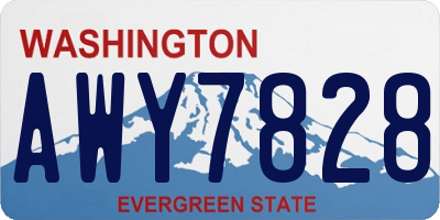 WA license plate AWY7828