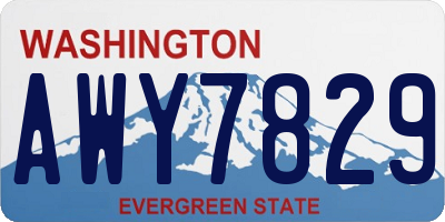 WA license plate AWY7829
