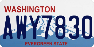 WA license plate AWY7830