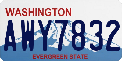 WA license plate AWY7832