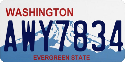 WA license plate AWY7834