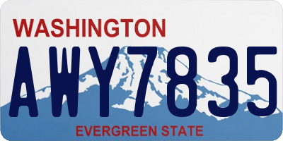 WA license plate AWY7835