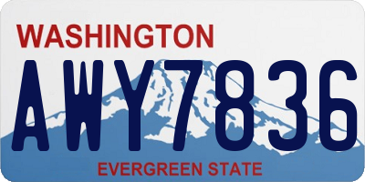 WA license plate AWY7836