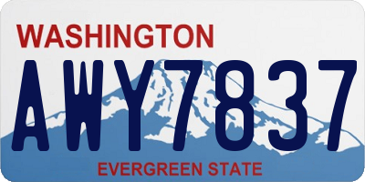 WA license plate AWY7837
