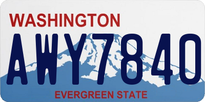 WA license plate AWY7840