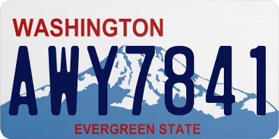 WA license plate AWY7841