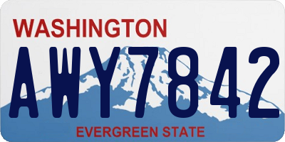 WA license plate AWY7842