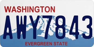WA license plate AWY7843