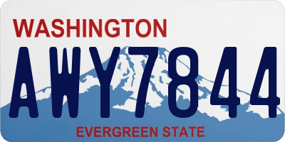 WA license plate AWY7844