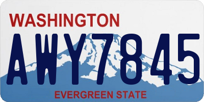 WA license plate AWY7845