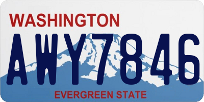 WA license plate AWY7846