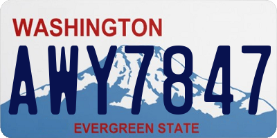 WA license plate AWY7847