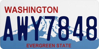 WA license plate AWY7848
