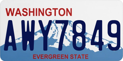 WA license plate AWY7849