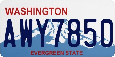 WA license plate AWY7850
