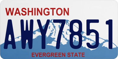 WA license plate AWY7851