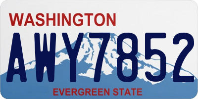 WA license plate AWY7852