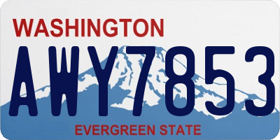 WA license plate AWY7853