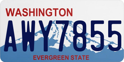 WA license plate AWY7855