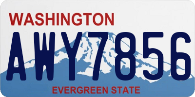 WA license plate AWY7856