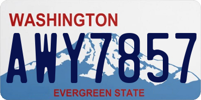 WA license plate AWY7857