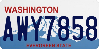WA license plate AWY7858