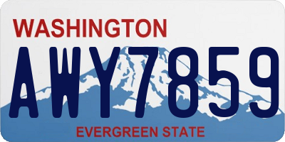 WA license plate AWY7859
