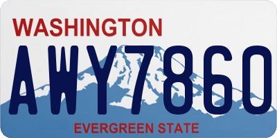 WA license plate AWY7860