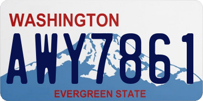 WA license plate AWY7861