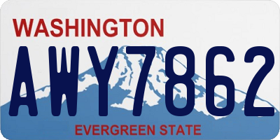 WA license plate AWY7862