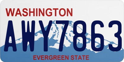 WA license plate AWY7863