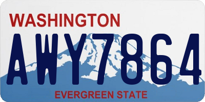 WA license plate AWY7864