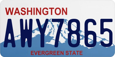 WA license plate AWY7865