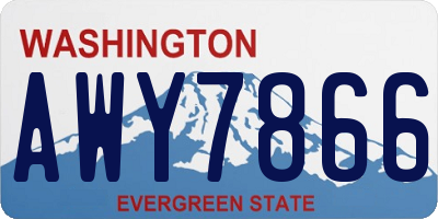 WA license plate AWY7866
