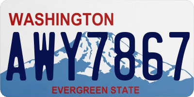 WA license plate AWY7867