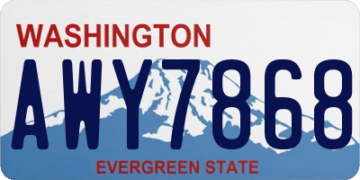 WA license plate AWY7868