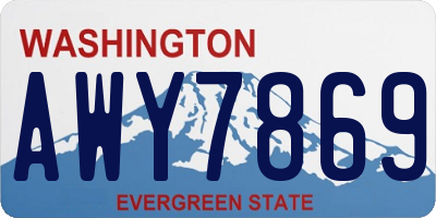 WA license plate AWY7869