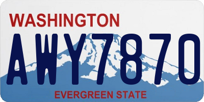 WA license plate AWY7870