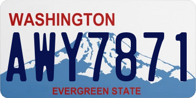 WA license plate AWY7871