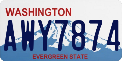 WA license plate AWY7874
