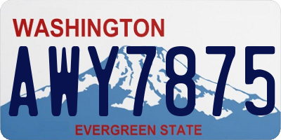 WA license plate AWY7875
